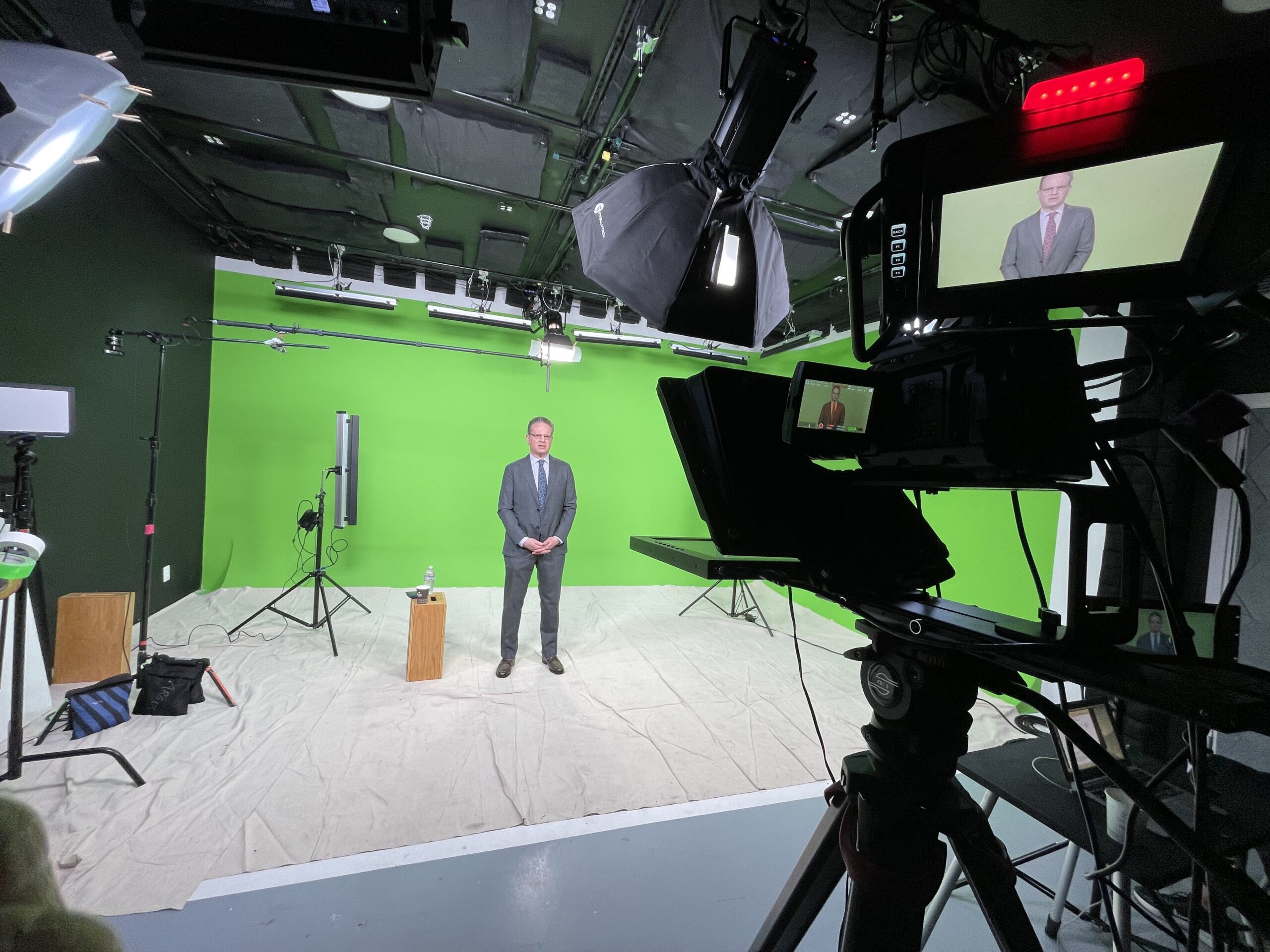 green screen broadcast studio talent