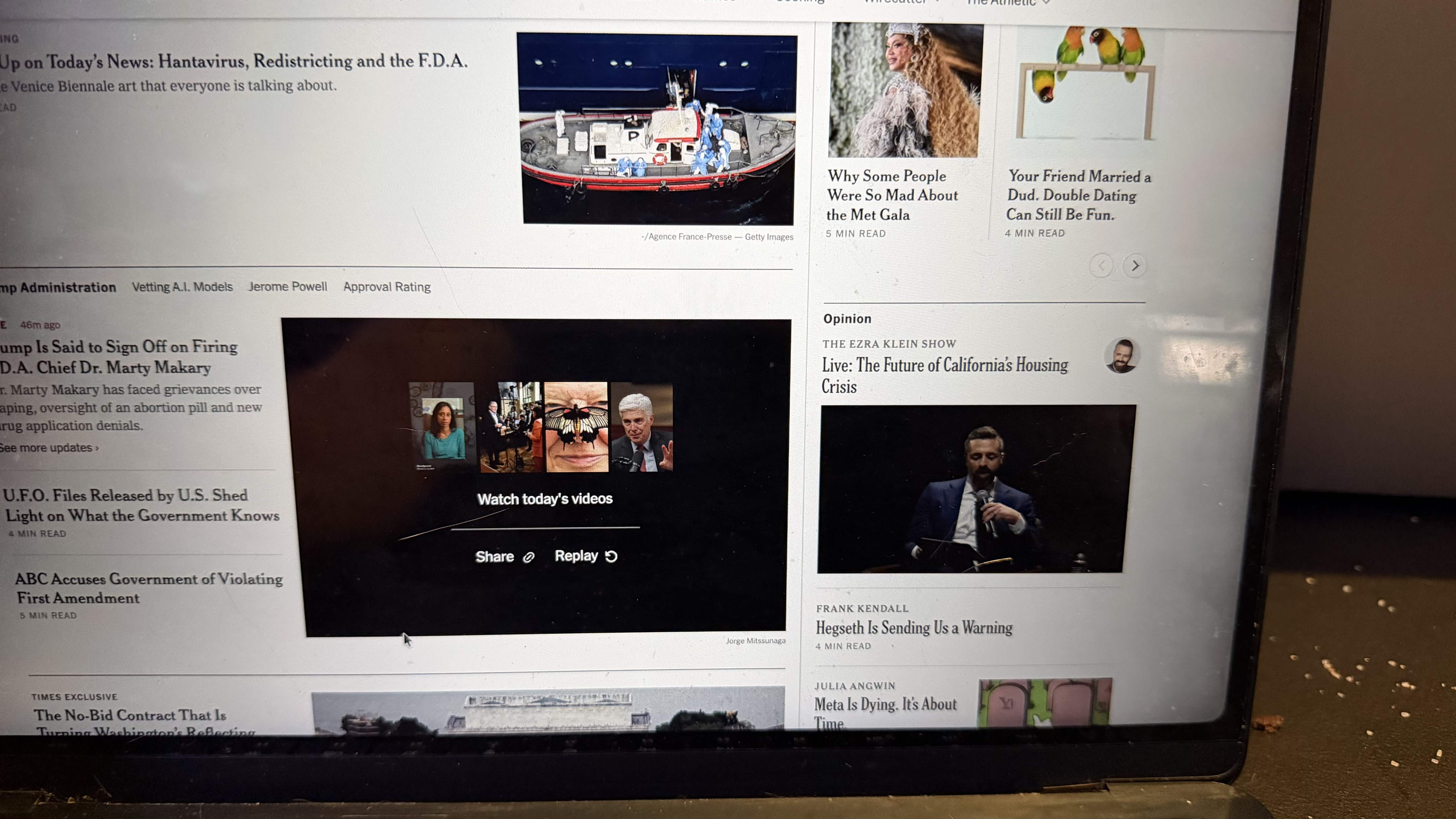The live Ezra Klein Show forum featured on The New York Times website